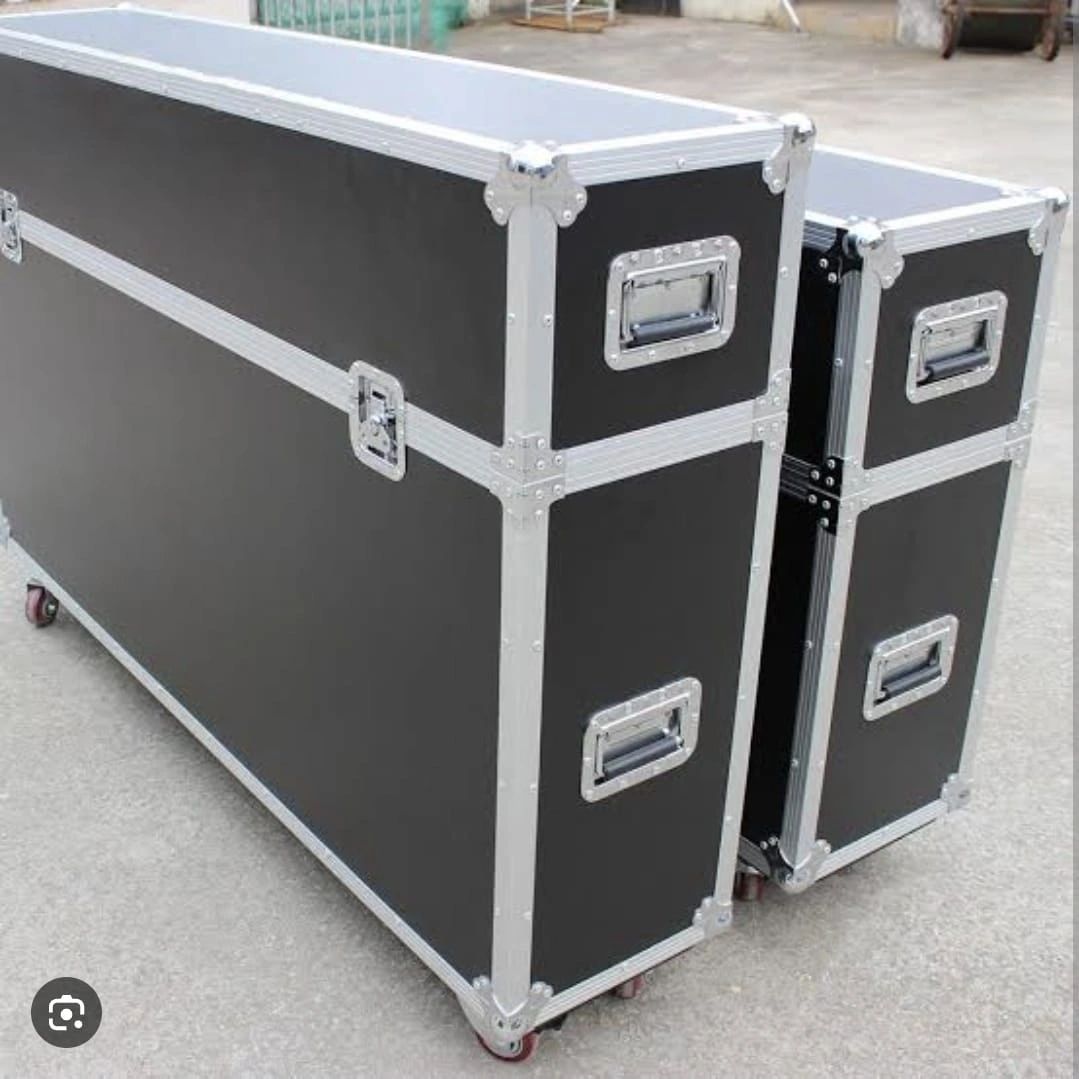 Professional equipment cases in warehouse