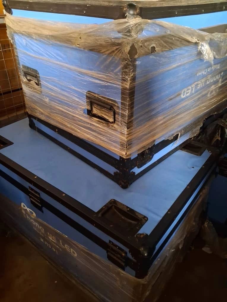 Vintage steamer trunks stacked